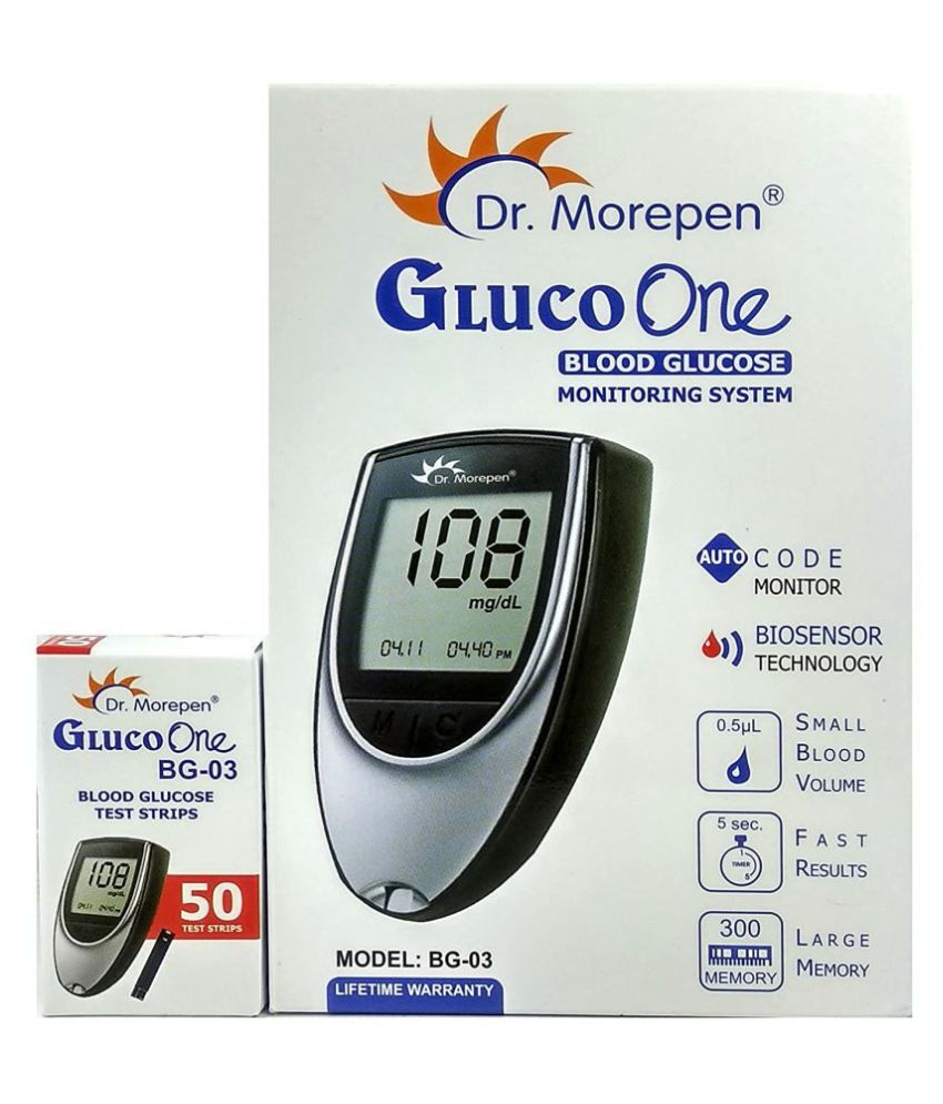     			Dr. Morepen BG03glucometer & 50 Sugar Test Strips