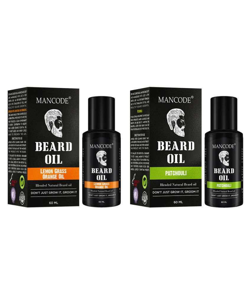 Mancode PATCHOULI Beard Oil ORANGE 60 ml Pack of 2