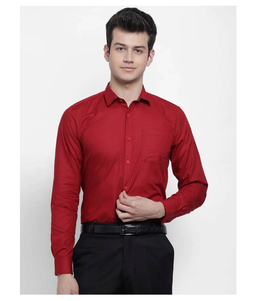 mens red formal shirt uk