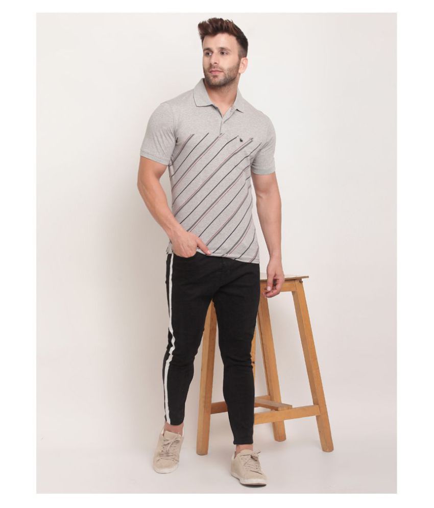    			BULLMER - Grey Cotton Blend Regular Fit Men's Polo T Shirt ( Pack of 1 )