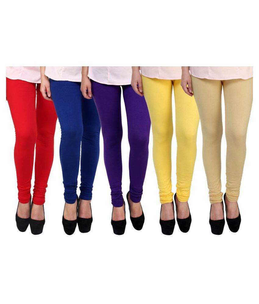     			FnMe Cotton Lycra Pack of 5 Leggings