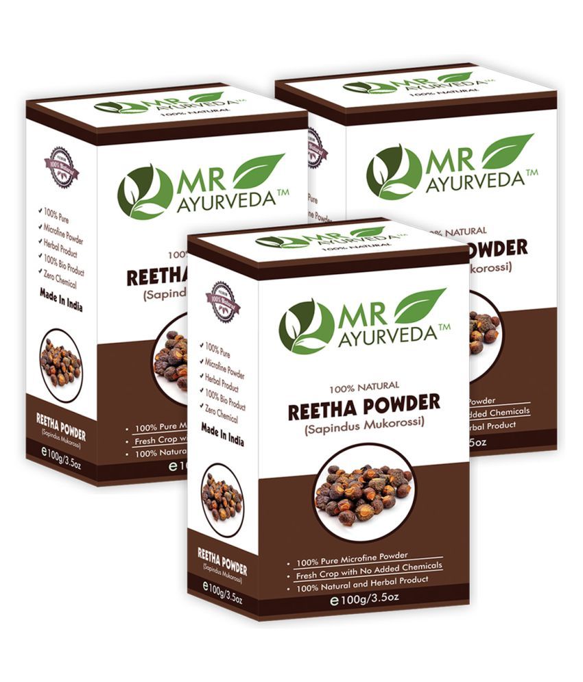     			MR Ayurveda 100% Herbal Reetha Powder Hair Scalp Treatment 300 g Pack of 3