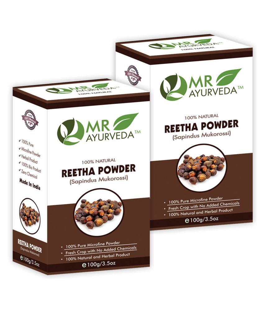     			MR Ayurveda 100% Organic Reetha Powder Hair Scalp Treatment 200 g Pack of 2