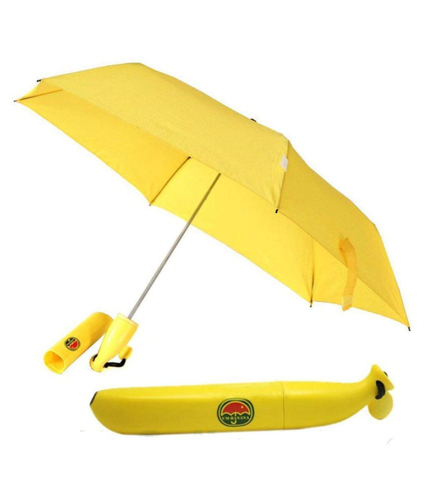     			Yellow Stylish Banana Shaped Mini Foldable Umbrella for Women (Pack of 1)