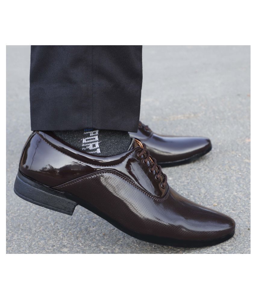     			Aadi Brown Men's Derby Formal Shoes