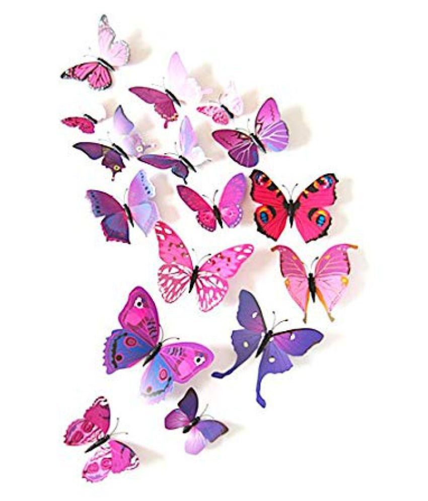     			Idream Purple Butterfly Magnet Nature 3D Sticker ( 12 x 9 cms )