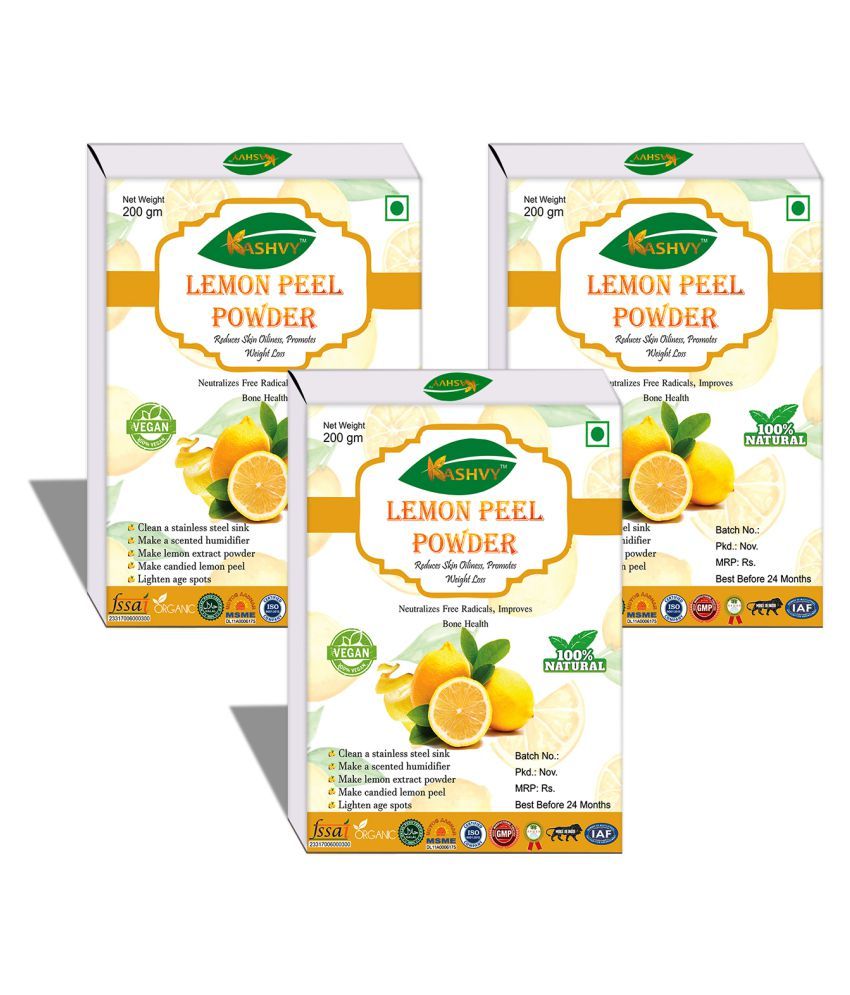     			Kashvy Lemon Peel Powder 600 gm Pack of 3