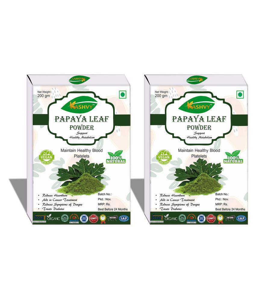 Kashvy Papaya Leaf Powder 400 gm Pack Of 2