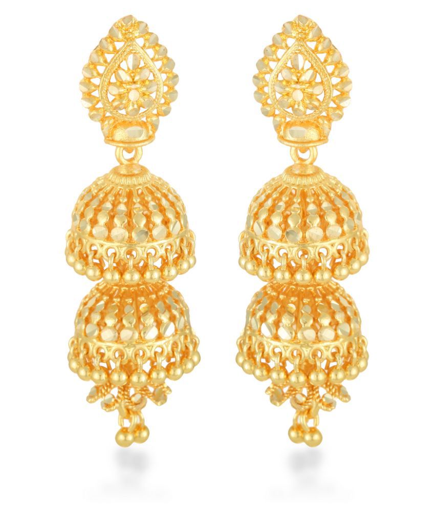     			Vighnaharta Traditional, wedding and Party wear Gold Plated alloy jhumki Earring for Women and Girls (VFJ1250ERG)