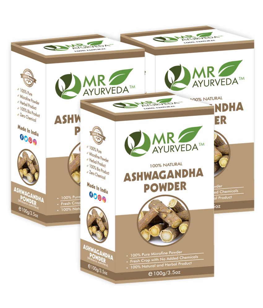     			MR Ayurveda 100% Natural Pure Ashwagandha Powder Hair Scalp Treatment 300 g Pack of 3