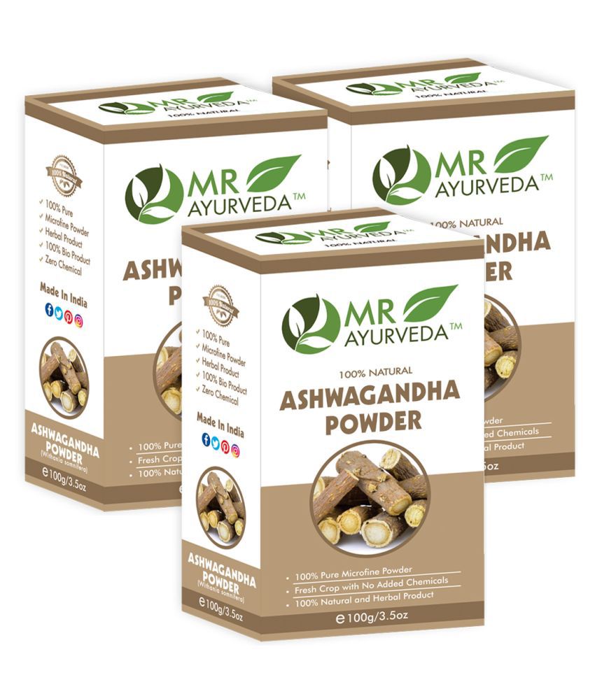     			MR Ayurveda Natural Ashwagandha Powder Hair Scalp Treatment 300 g Pack of 3