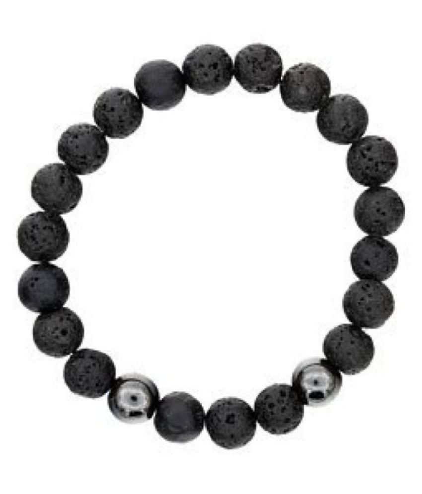     			Lava Bracelet With Hematite 8mm Natural Agate Stone Black Color 8mm