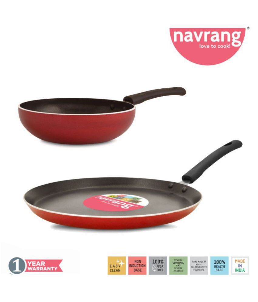     			Navrang 2 Piece Cookware Set- Tawa 26 cm and Fry Pan 20