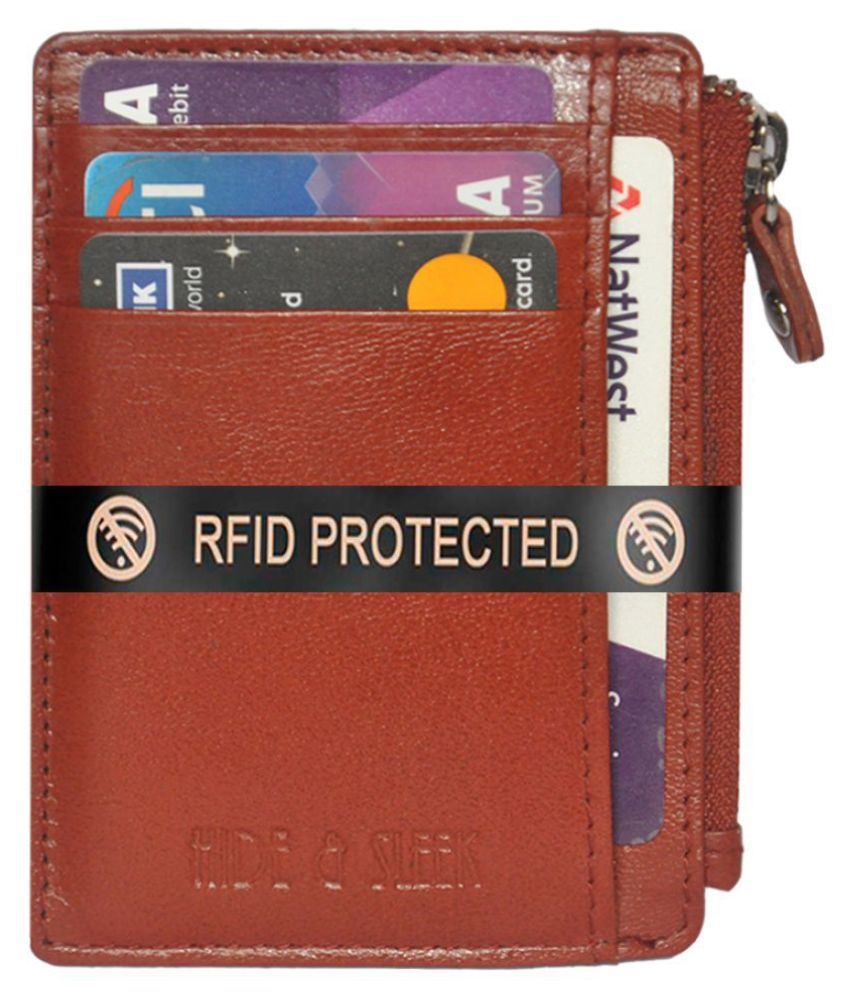Hide&Sleek RFID Protected Slim Geniune Leather Credit Card Holder