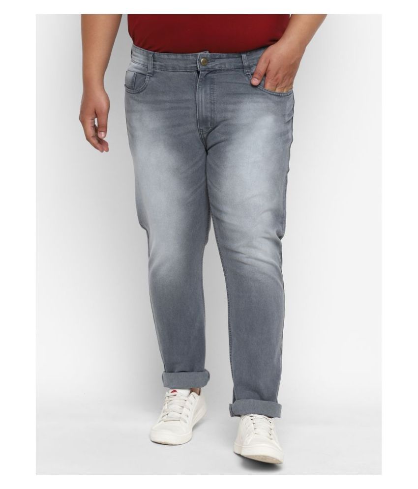     			Urbano Plus - Grey Cotton Blend Regular Fit Men's Jeans ( Pack of 1 )