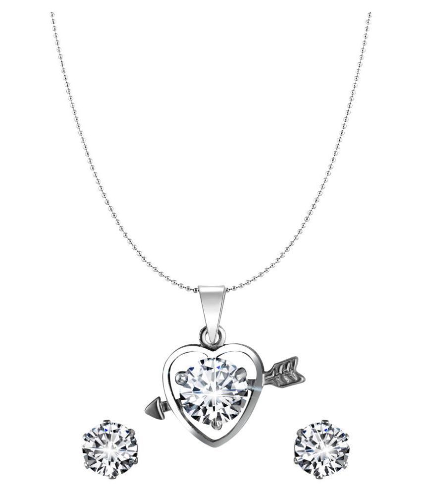     			Vighnaharta Glamour Fashion Jewellery Solitaire Pendant set for Girls and Women