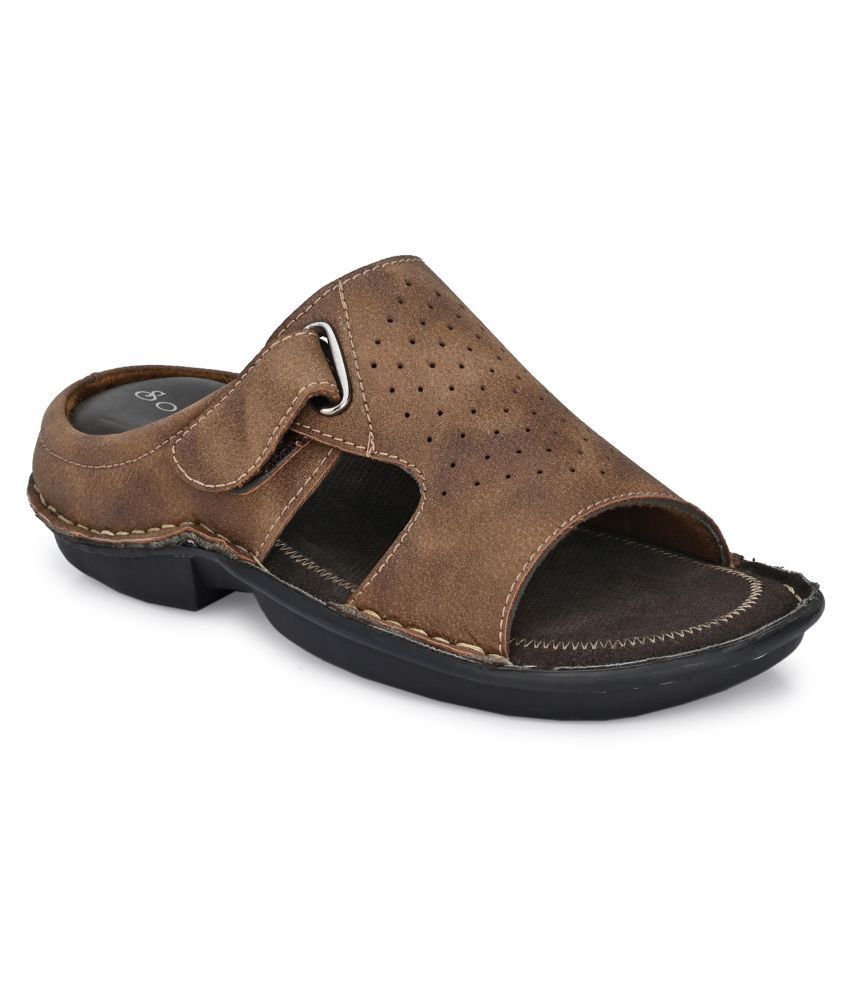     			softio Brown Flip Flops