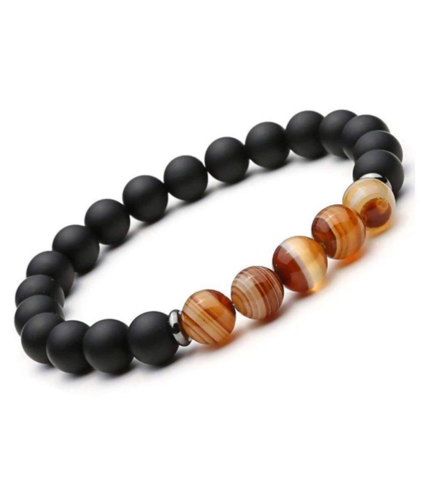     			Gorgeous Looking Matte Onex Braceler With Brown Sulemani Shade Bracelet Natural Agate Stone 8mm