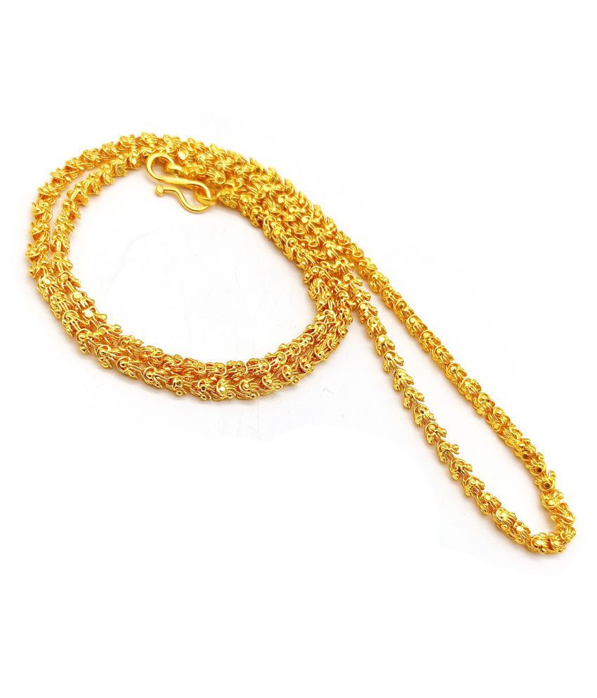 Jewar Mandi Flower Design Link Chain Gold Plated Daily Use Stylish Designer Long Use Phool Chain Jewelry for Men & Boys