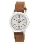 David Miller Leather Round Womens Watch