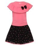 Cutecumber Pack of 1 Girls Polyester Top With Skirt ( Pink )