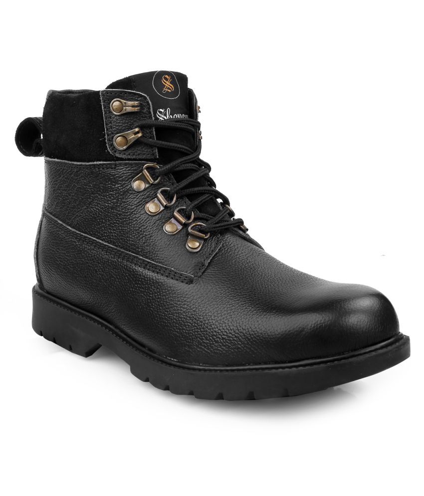     			SHENCES Black Casual Boot