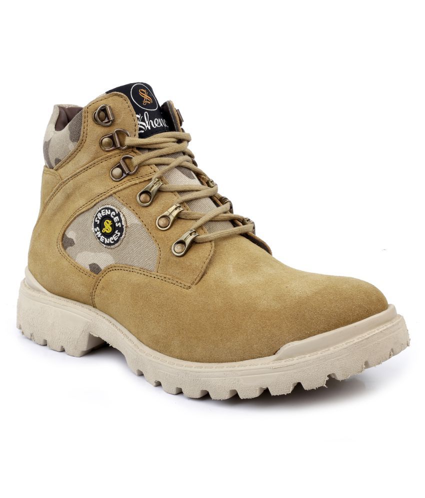     			SHENCES Tan Casual Boot