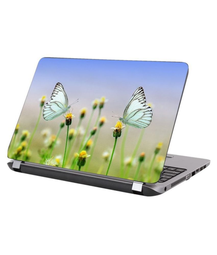     			KALARKARI Laptop Skin pair of Beautiful white Butterfly Premium vinyl HD printed Easy to Install Laptop Skin/Sticker/Vinyl/Cover for all size laptops