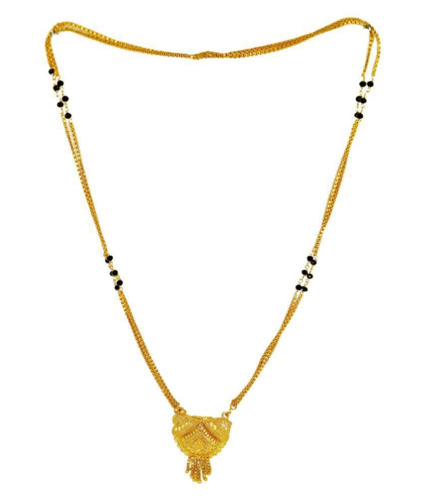     			KRIMO 2 LINE BLACK BEAD GOLD PLATED NECKLACE FOR WOMEN OR GIRL-10076