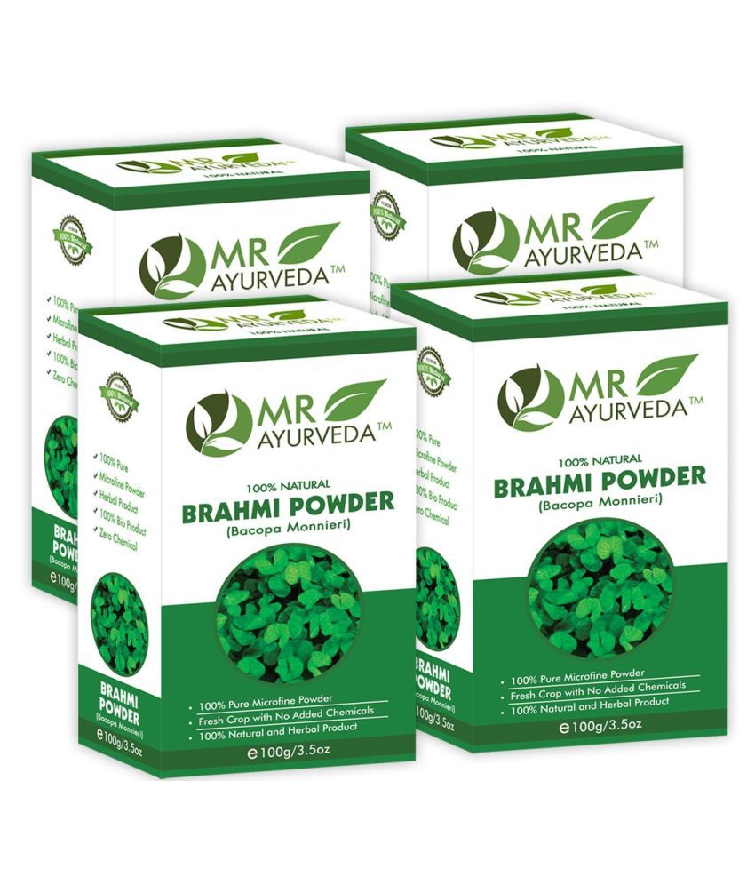     			MR Ayurveda 100% Organic Brahmi Powder Hair Scalp Treatment 400 g Pack of 4