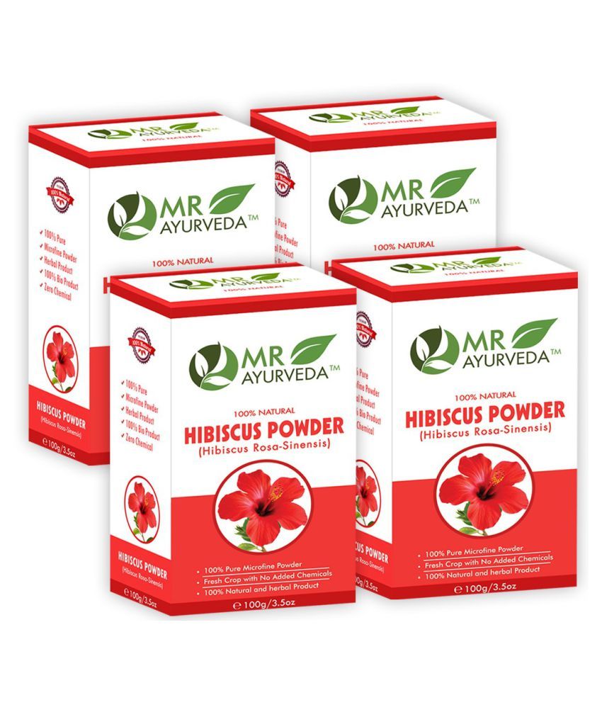     			MR Ayurveda 100% Organic Hibiscus Powder Hair Scalp Treatment 400 g Pack of 4