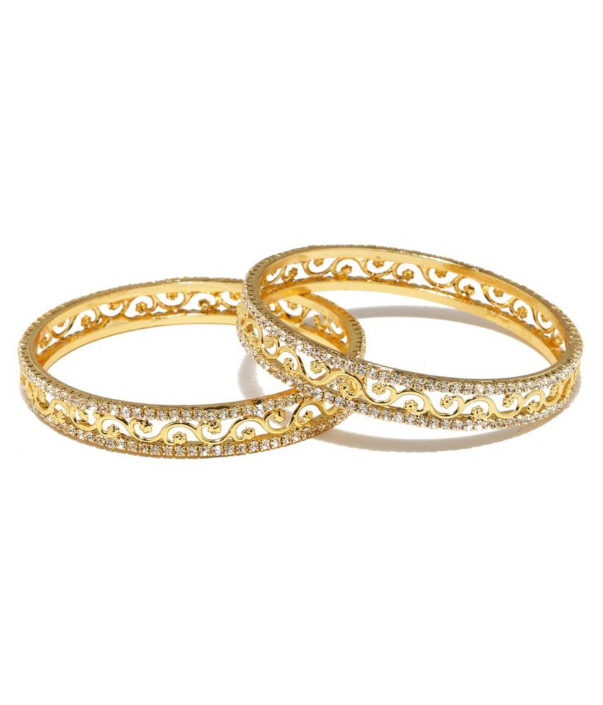     			Sukkhi Incredible Gold Plated Set of 2 Austrian Diamond Bangles for Women