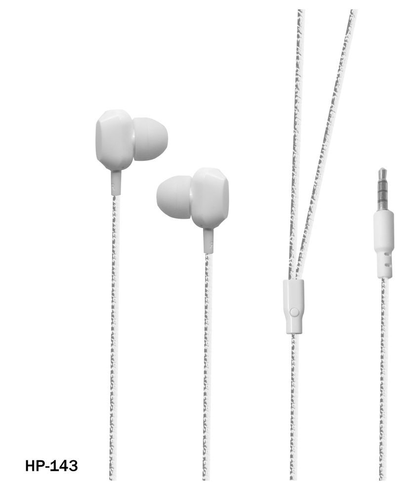 hitage Enjoy music HP-143 (White) In Ear Wired With Mic Headphones/Earphones