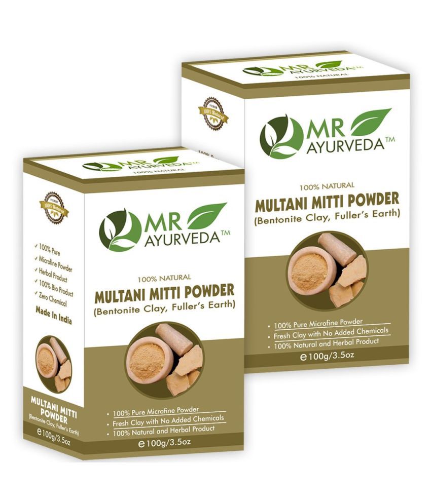     			MR Ayurveda Premium Quality Multani Mitti Powder Face Pack Masks 200 gm Pack of 2