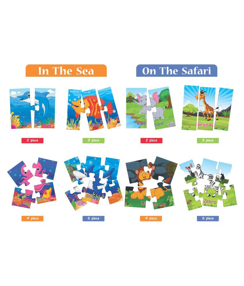 Preschool Jigsaw Set Set of 2 Boxsets In The Sea & On The Safari Fun, Play & Knowledge