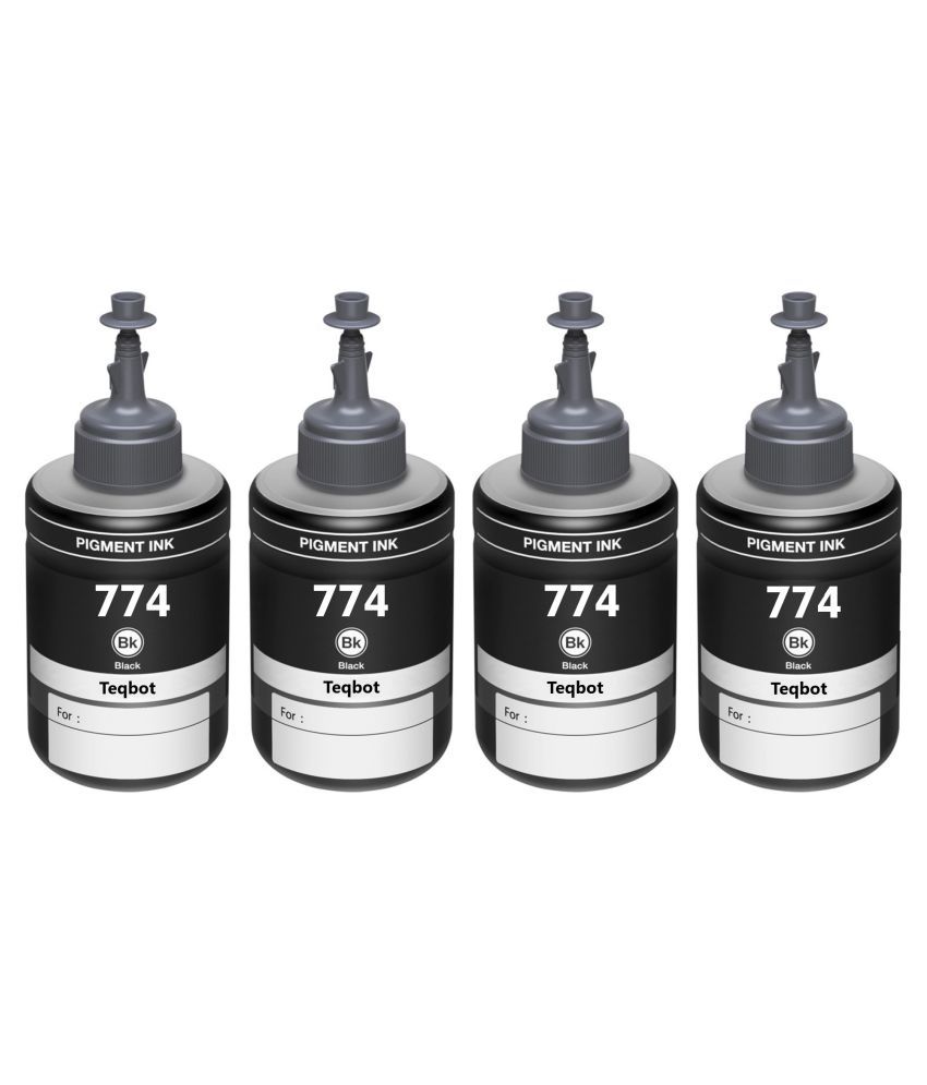 TEQBOT 774 M105 Epson Black Pack Of 4 Ink Bottle For Refill Ink For 
