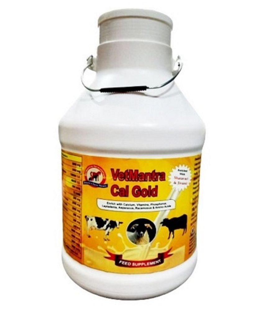 VetMantra Cal Gold 10 LTR, Calcium for Cow, Buffalo, Goat, Sheep, Horse, cat, Dog, Pig, Milk Enhancer for Diary Animals, Health Supplement, Vitamins and Minerals Supplements,for Making Strong Bones