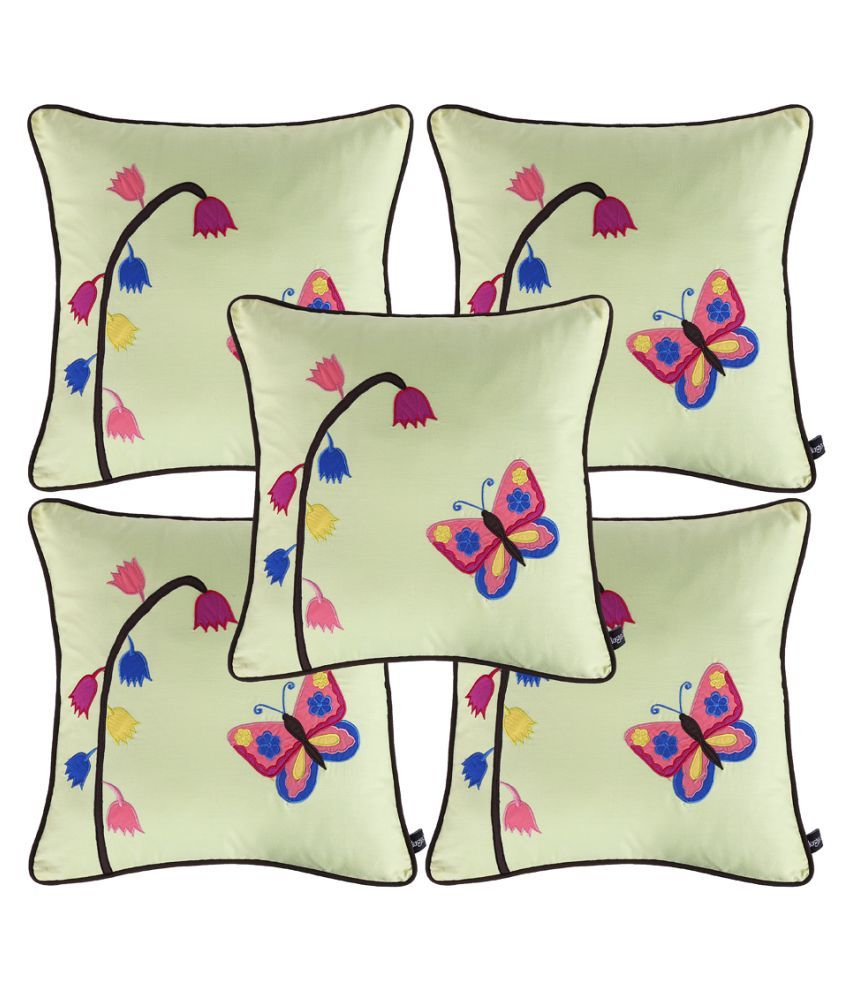     			Hugs'n'Rugs Set of 5 Cotton Cushion Covers 40X40 cm (16X16)