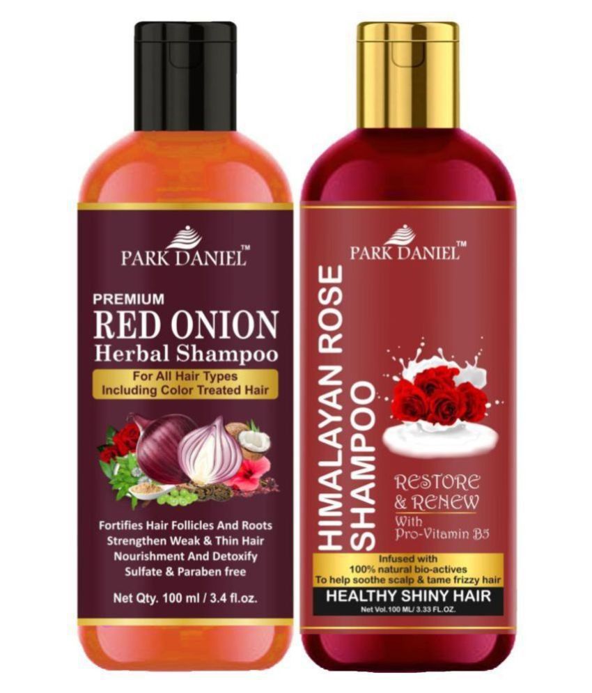 Park Daniel Red Onion Shampoo& Himalaya Rose Shampoo-  Healthy & Shiny Hair Shampoo 200 mL Pack of 2