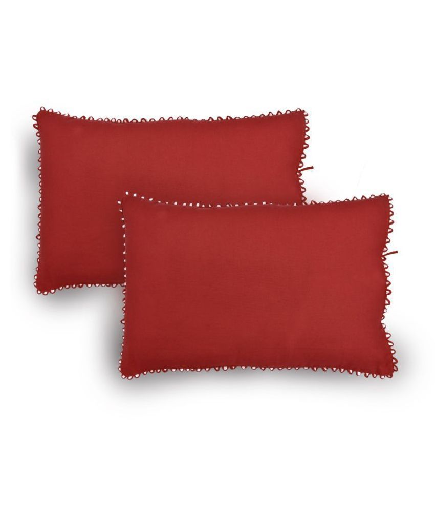     			Jinaya's Pack of 2 Red Pillow Cover