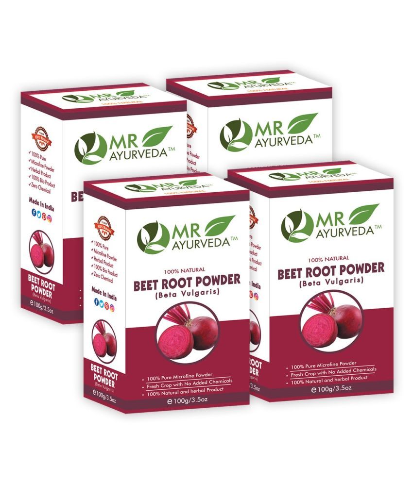 MR Ayurveda BeetRoot Powder, Hair Care Face Pack Masks 400 gm Pack of 4