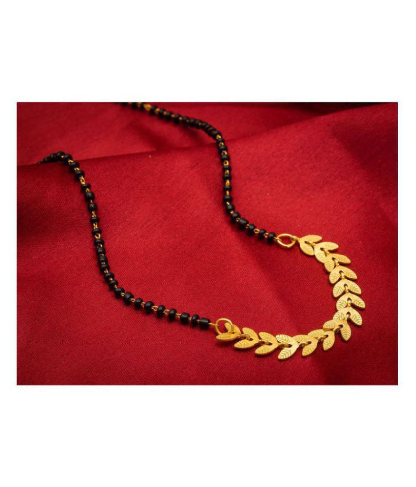     			Shankhraj Mall Gold Plated Chain Black Bead Chain Mangalsutra For Women -100125