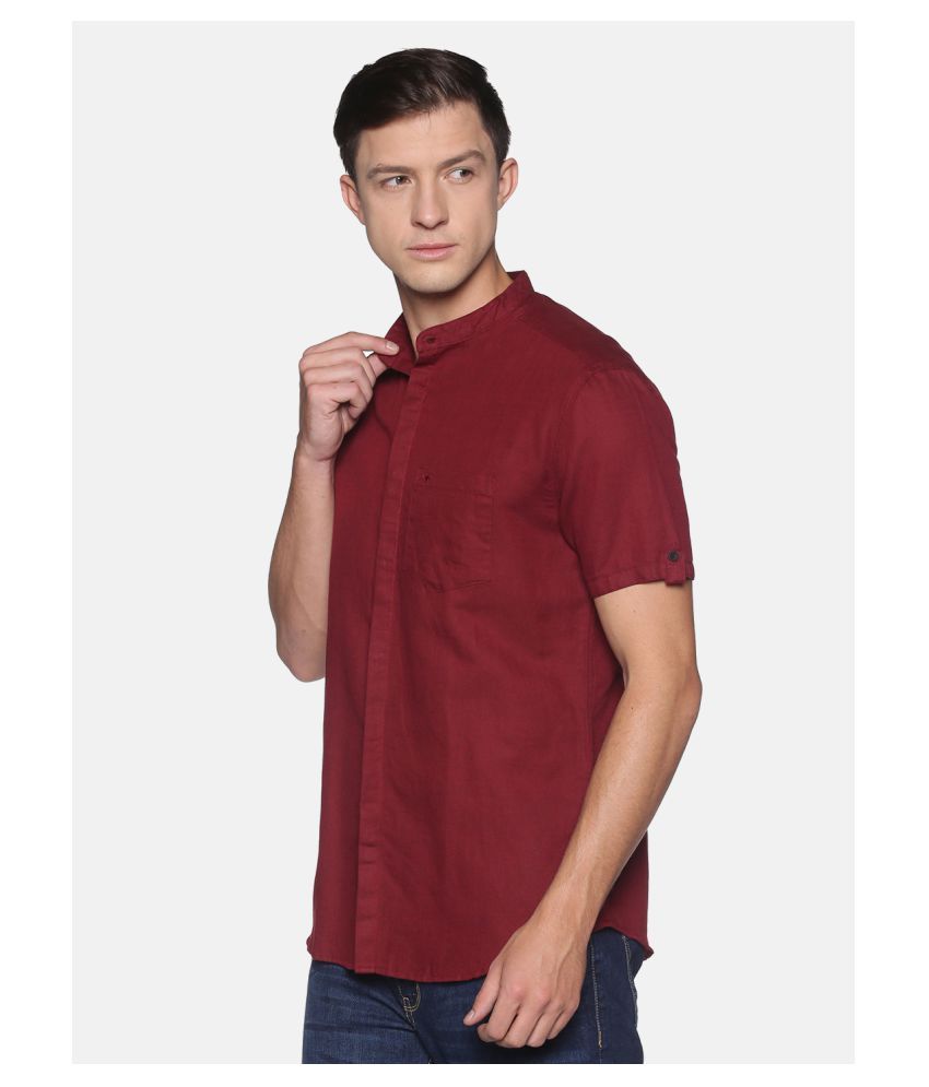     			Showoff Cotton Blend Slim Fit Men's Casual Shirt - Maroon ( Pack of 1 )