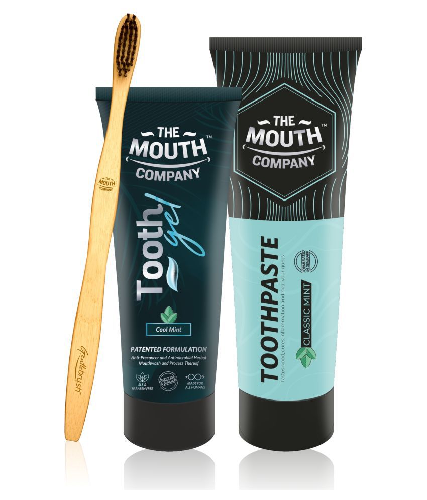     			The Mouth Company Mint Toothpaste and Bamboo Toothbrush Standard Oral Kit Pack of 3