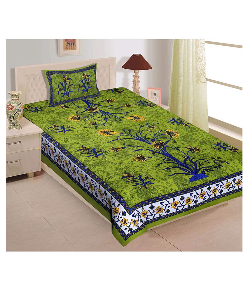     			Uniqchoice Cotton Single Bedsheet with 1 Pillow Cover ( 220 cm x 153 cm )