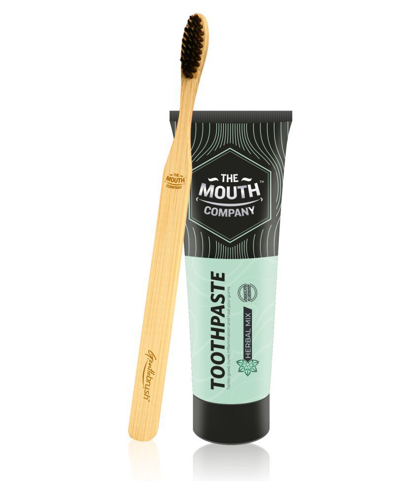     			The Mouth Company  Herbal Mix Toothpaste, Toothbrush Standard Oral Kit Pack of 2