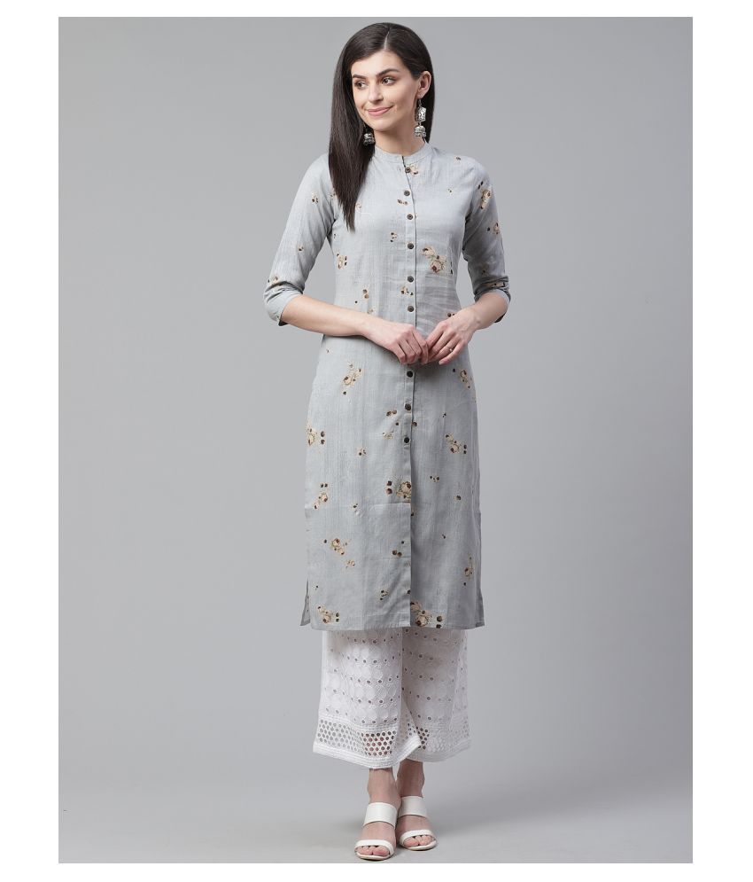 grey ethnic wear