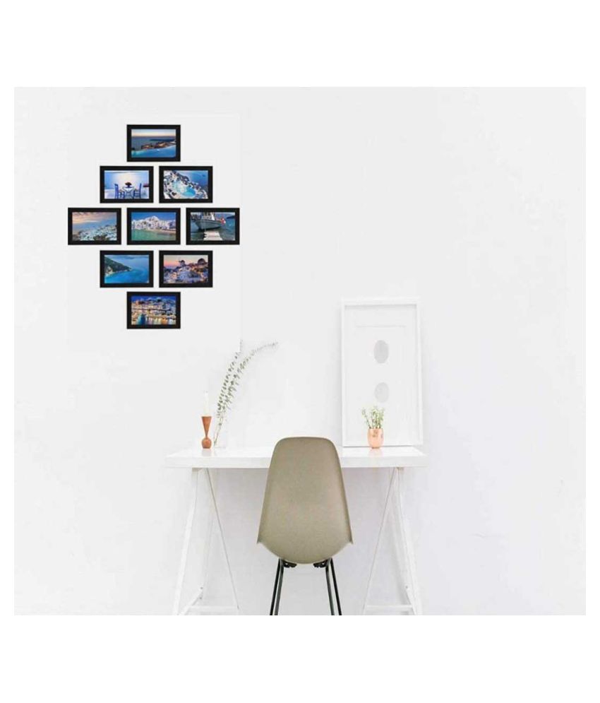 RB Plastic Wall Hanging Black Collage Photo Frame - Pack of 9