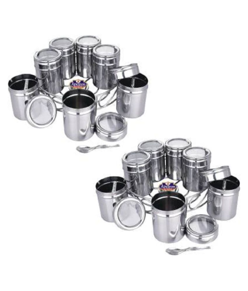     			APEIRON Masala dabba  Steel Spice Container Set of 7 1225 mL