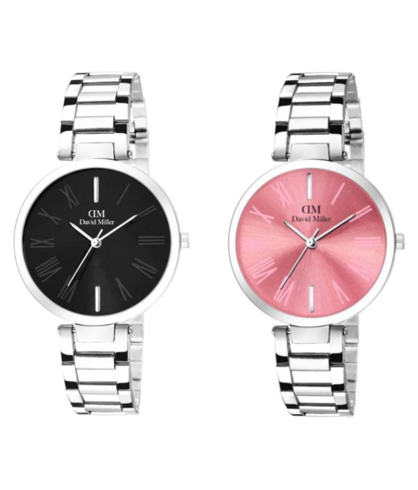     			David Miller Stainless Steel Round Womens Watch